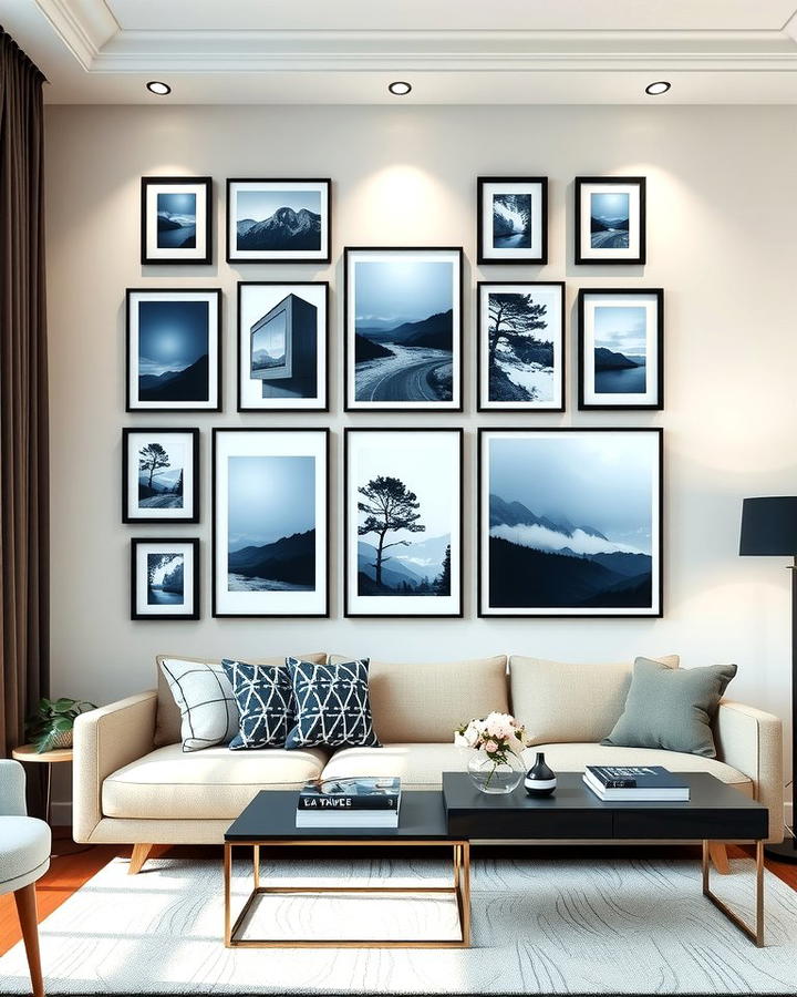 Black and Blue Gallery Wall