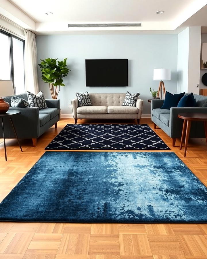 Black and Blue Rug for Cohesion