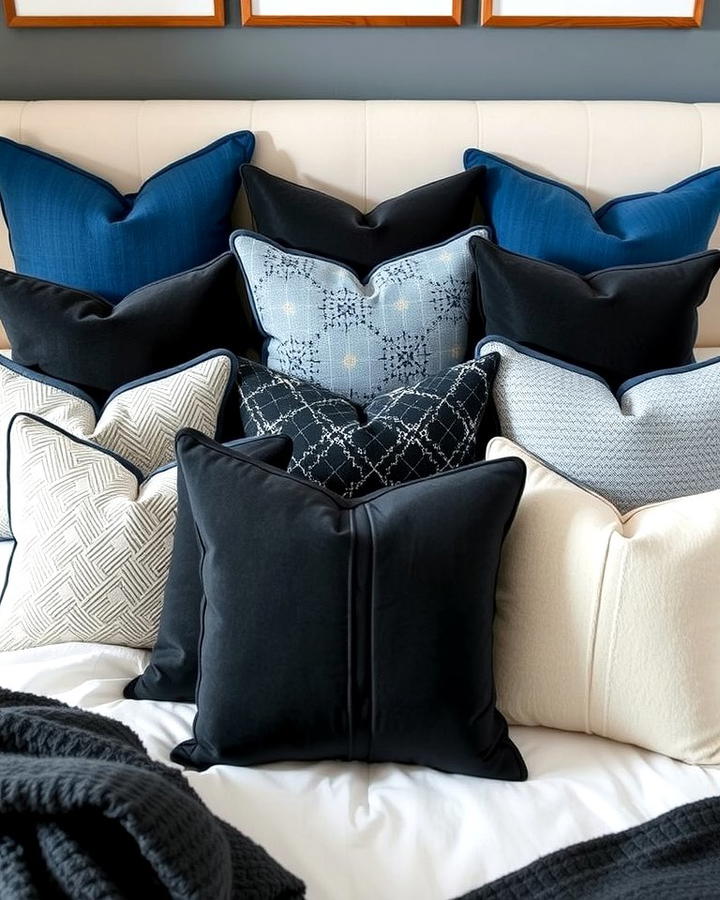 Black and Blue Throw Pillows