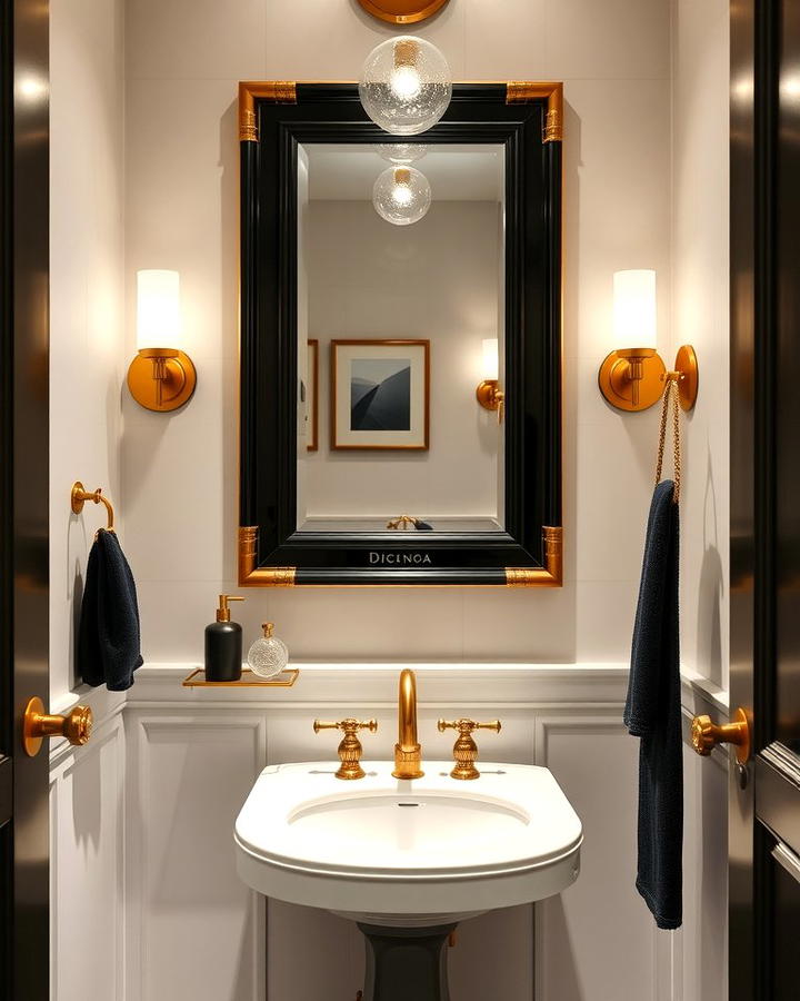 Black and Brass Mirror Frame