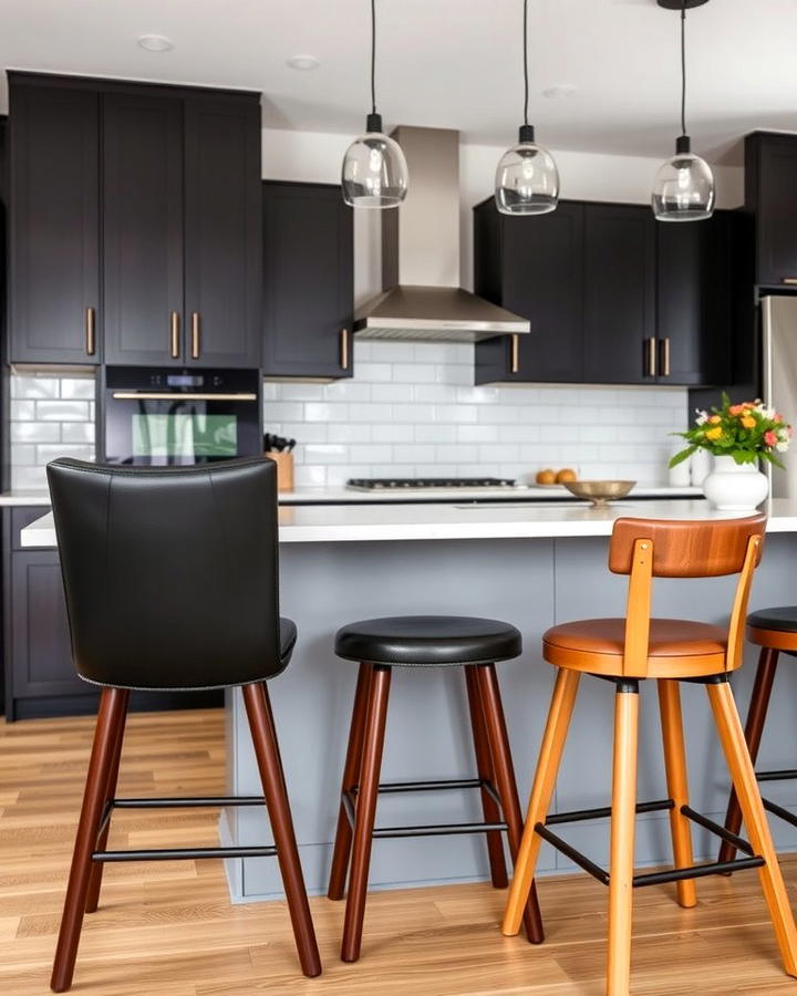 Black and Brown Bar Stools