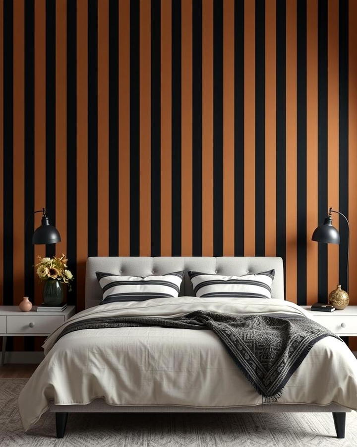 Black and Brown Striped Wallpaper