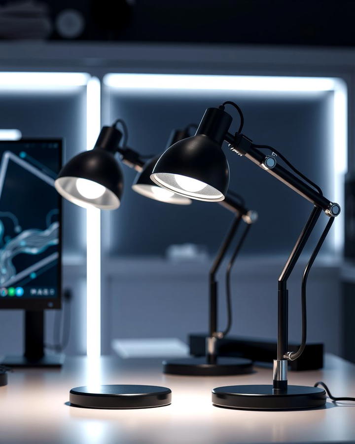 Black and Chrome Desk Lamps