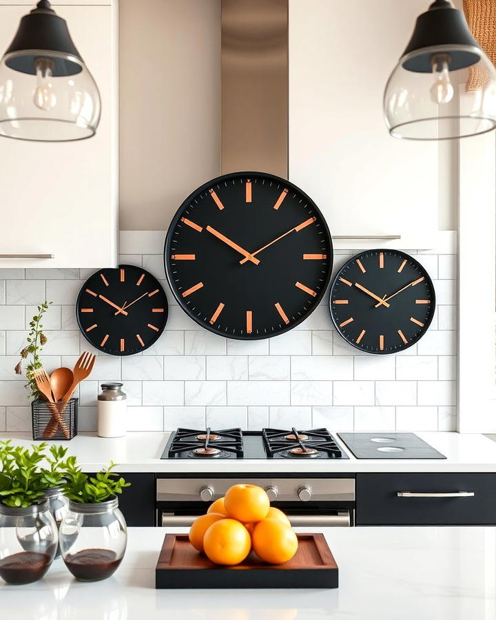 Black and Copper Kitchen Clock