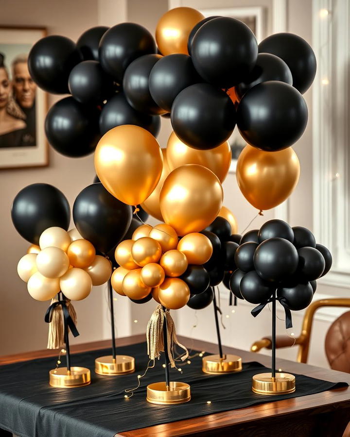 Black and Gold Balloon Bouquets