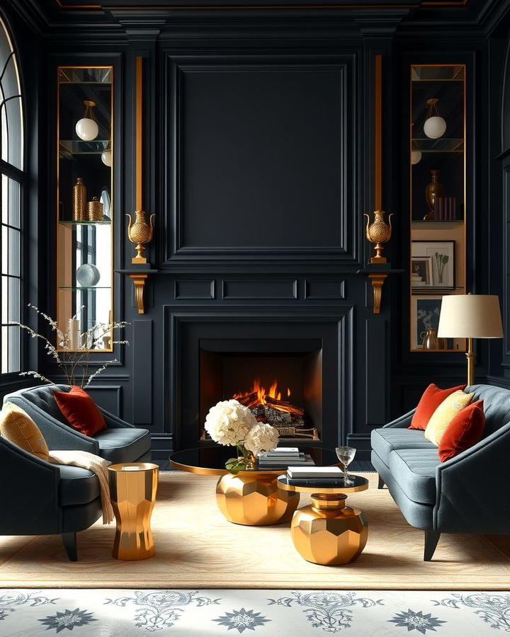 Black and Gold Fireplaces