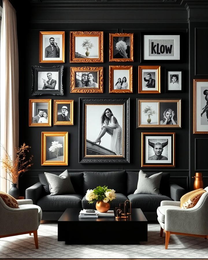 Black and Gold Gallery Wall