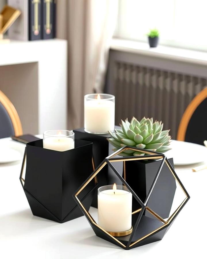 Black and Gold Geometric Centerpiece