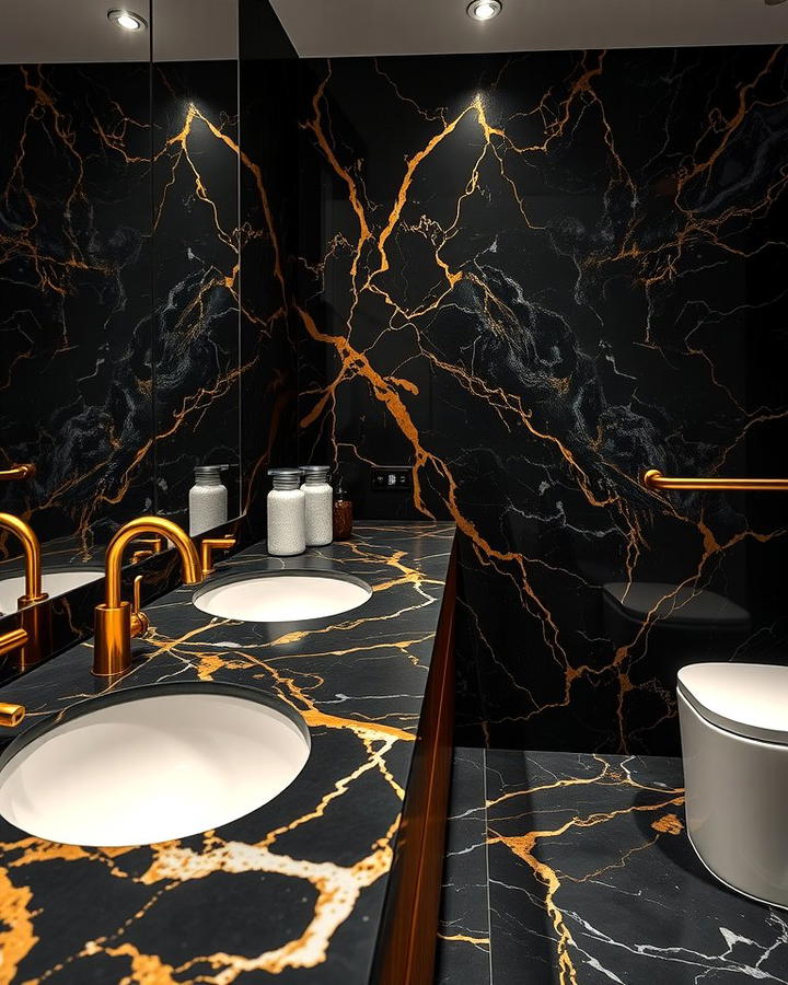 Black and Gold Marble Countertops