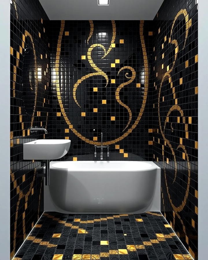Black and Gold Mosaic Tiles