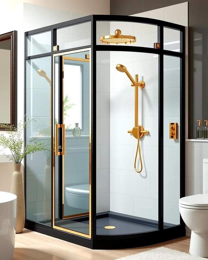 Black and Gold Shower Enclosure