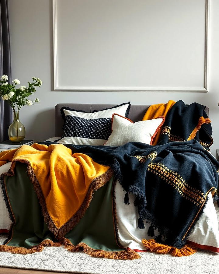 Black and Gold Throw Blankets