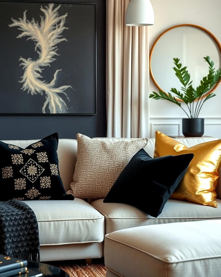 Black and Gold Throw Pillows