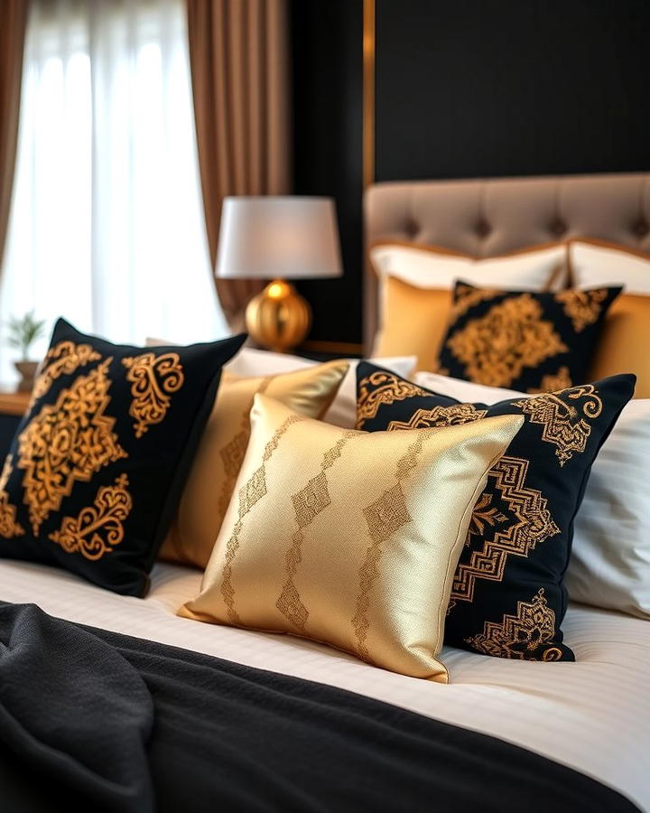 Black and Gold Throw Pillows