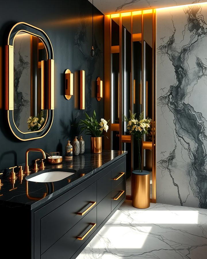 Black and Gold Vanity