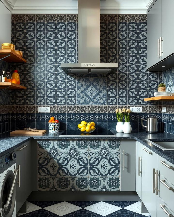 Black and Gray Patterned Tiles