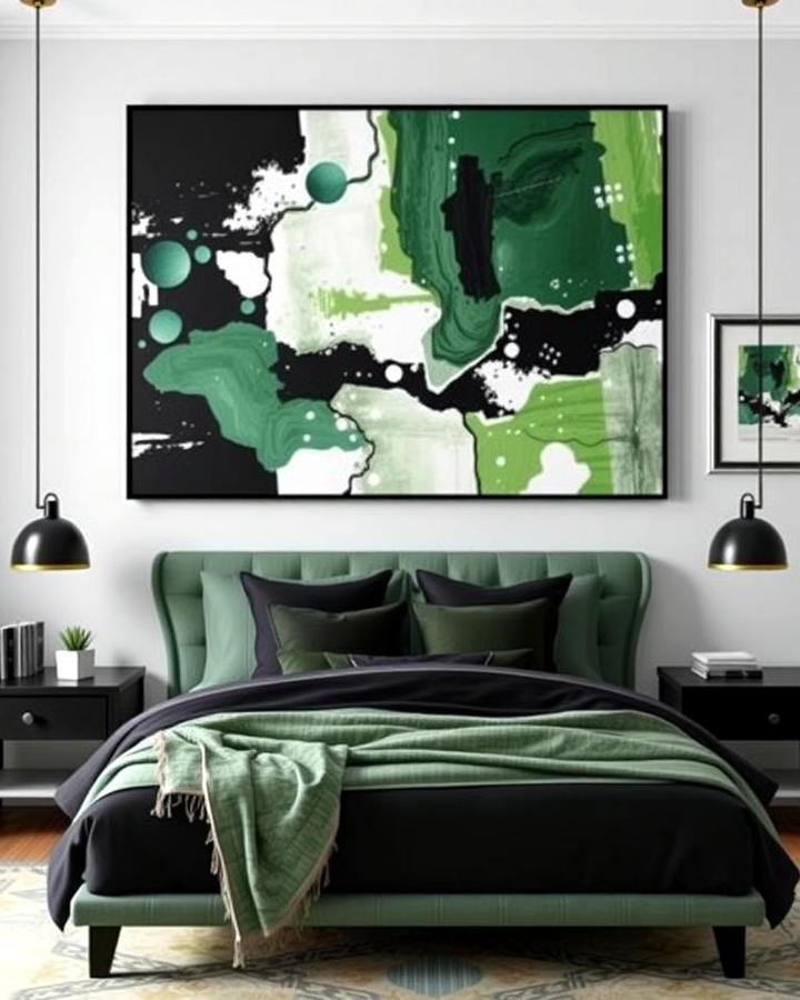 Black and Green Abstract Art