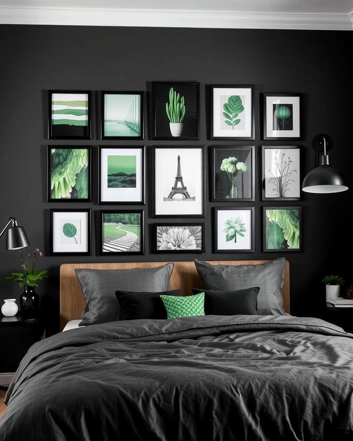 Black and Green Gallery Wall for Personality