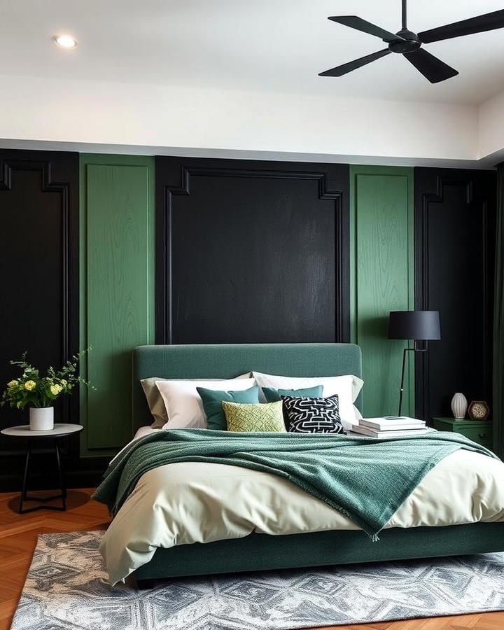 Black and Green Wall Panels for Texture