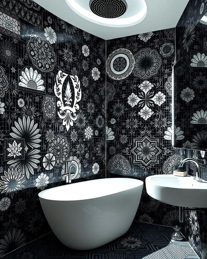 Black and Grey Mosaic Tiles