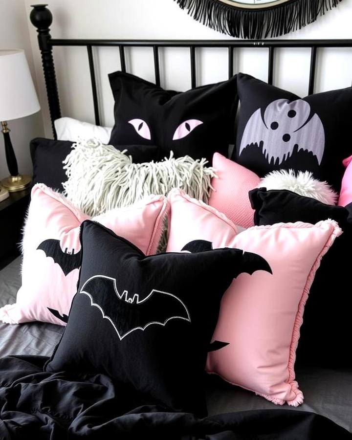 Black and Pastel Throw Pillows