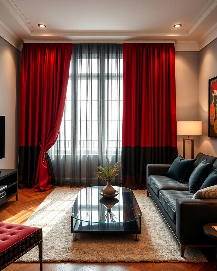 Black and Red Curtains