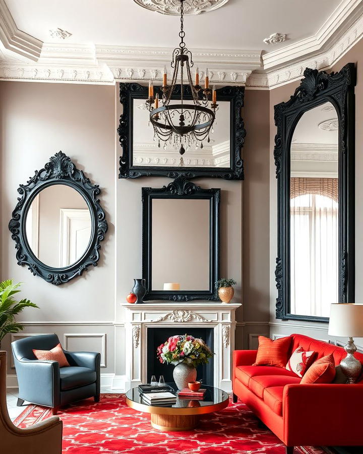 Black and Red Decorative Mirrors