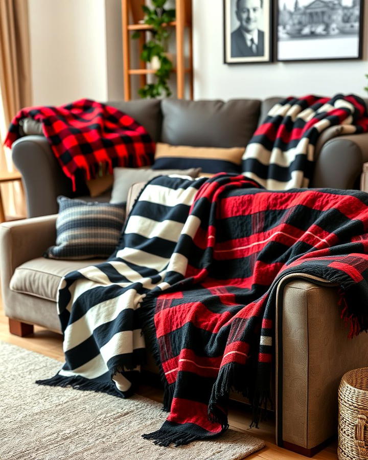 Black and Red Throw Blankets