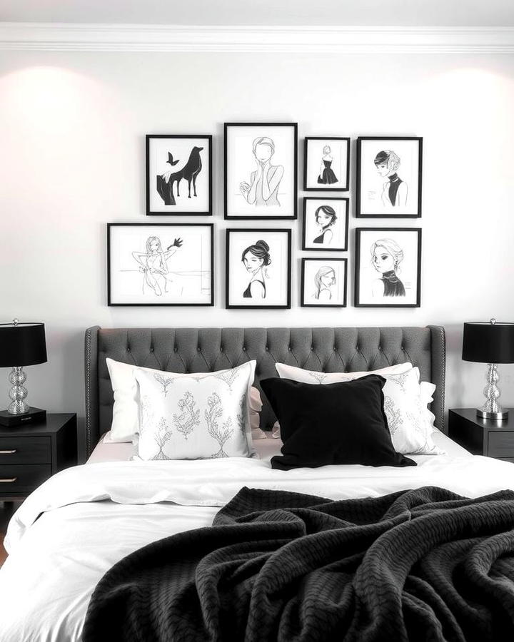 Black and White Art Gallery Wall