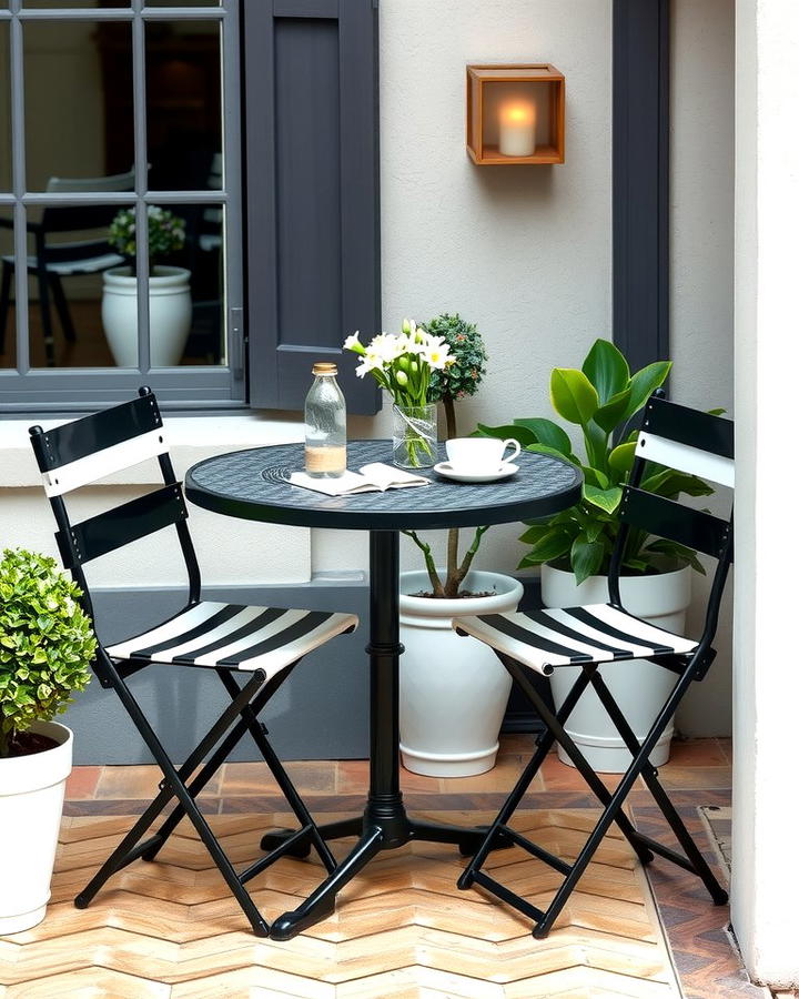 Black and White Bistro Set