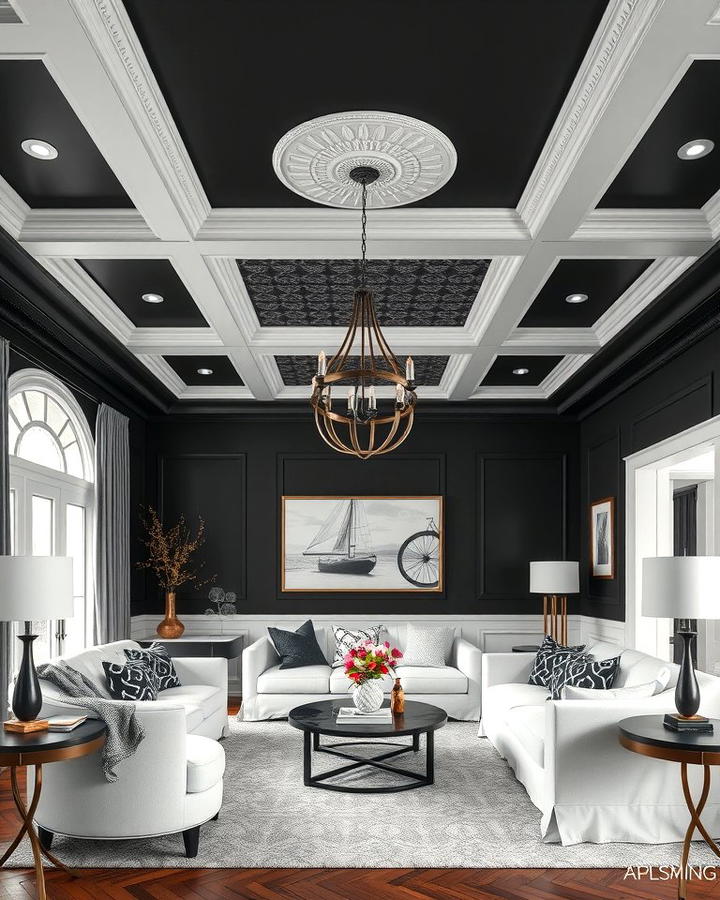 Black and White Ceiling Features