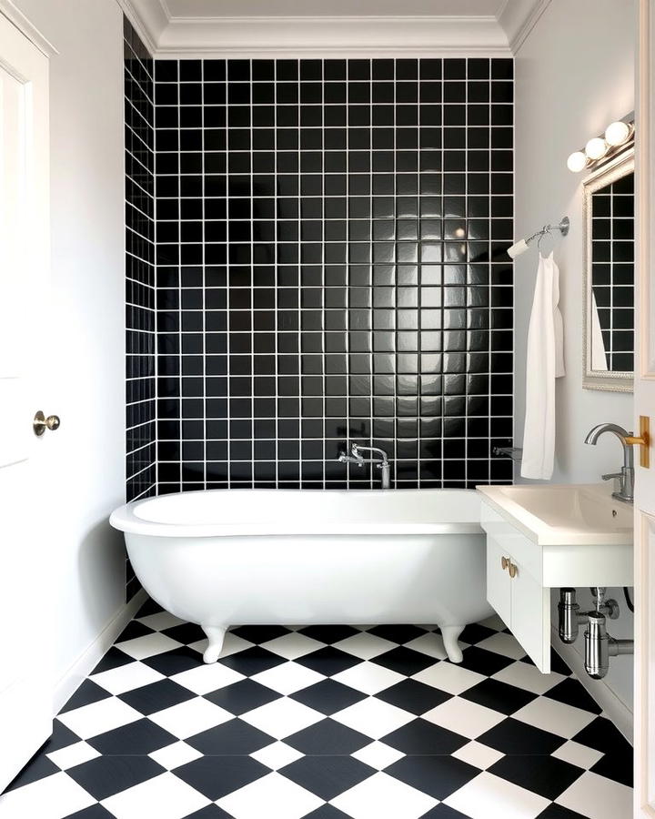 Black and White Checkerboard Flooring