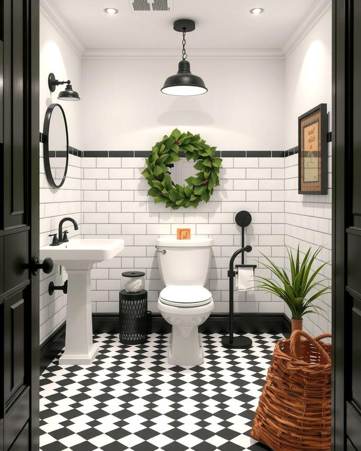 Black and White Checkerboard Floors for Retro Charm