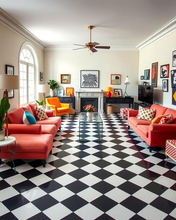 Black and White Checkered Floors