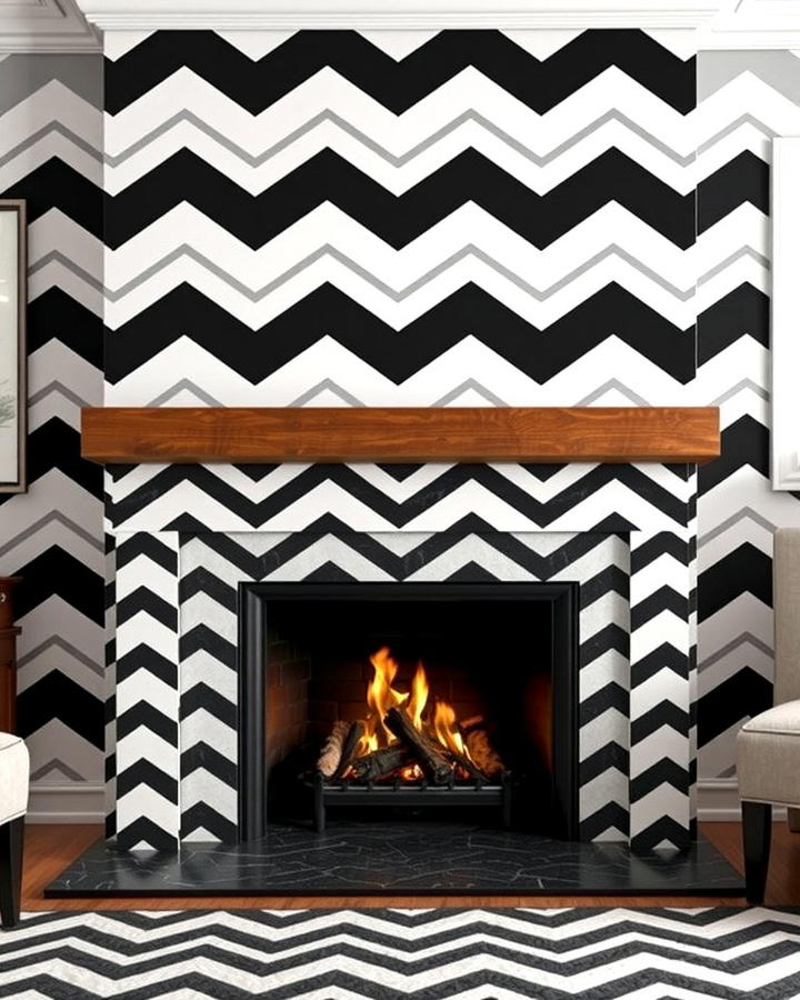 Black and White Chevron Pattern