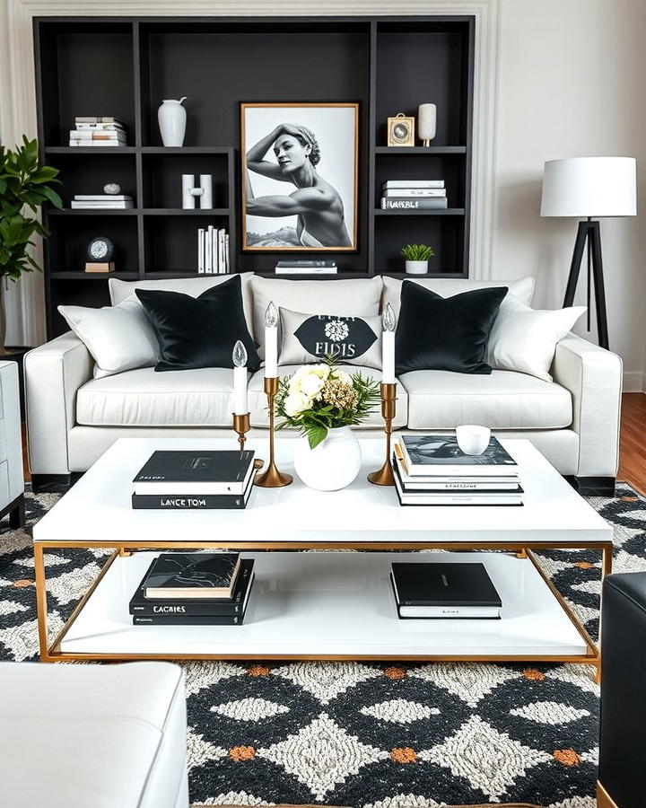 Black and White Coffee Table Styling