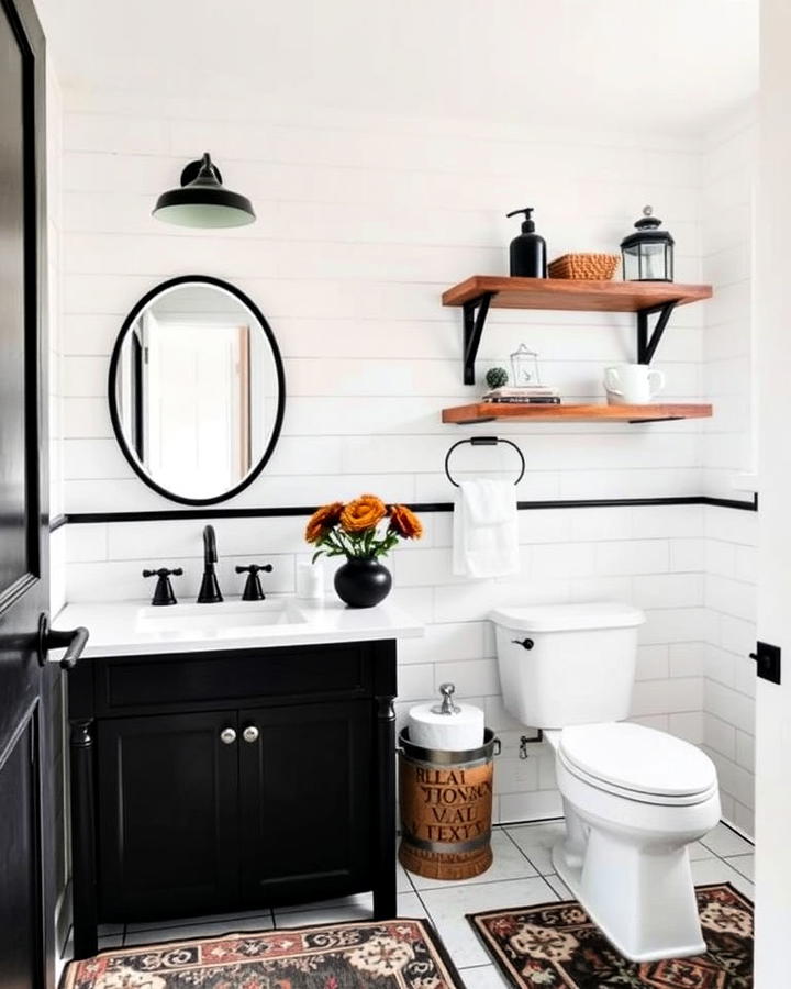 Black and White Color Scheme Bathroom