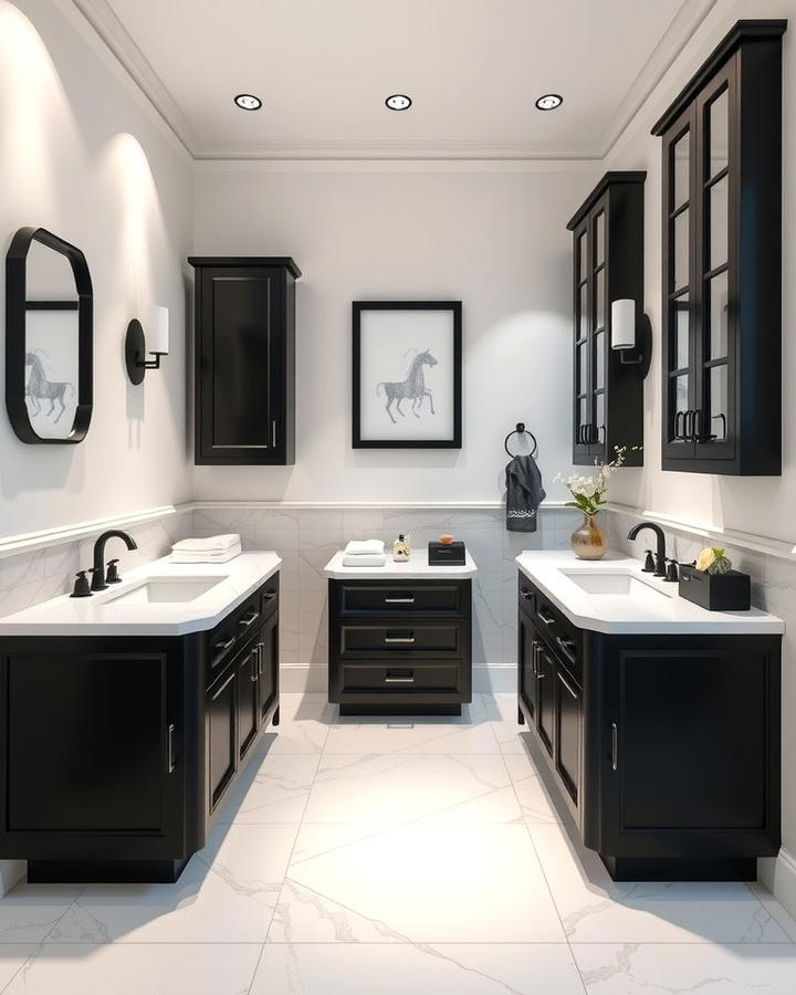 Black and White Double Vanity