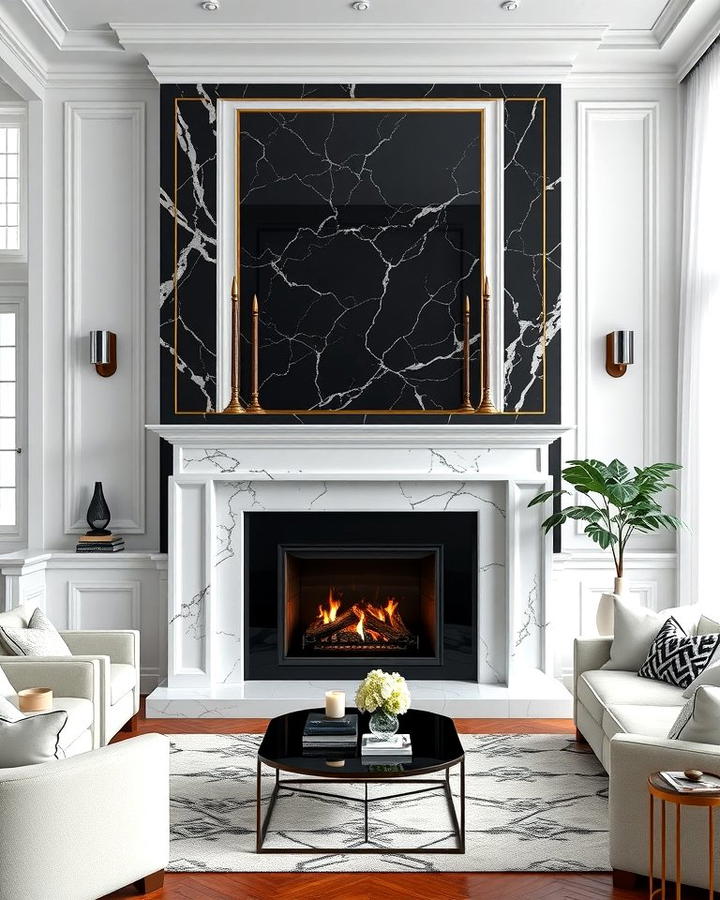 Black and White Fireplace Design