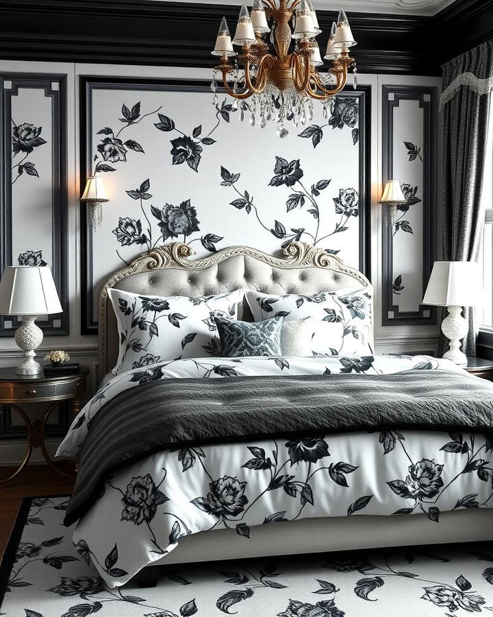 Black and White Floral Accents