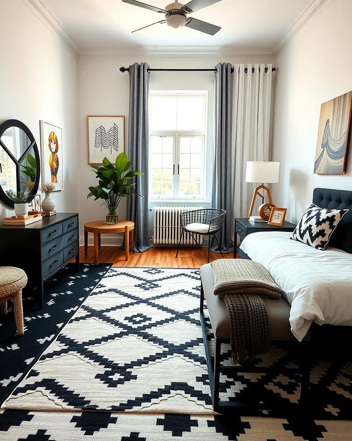 Black and White Geometric Rugs