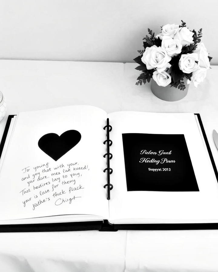 Black and White Guest Book