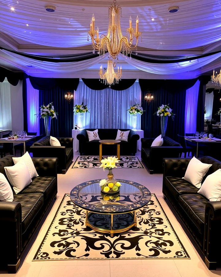 Black and White Lounge Area