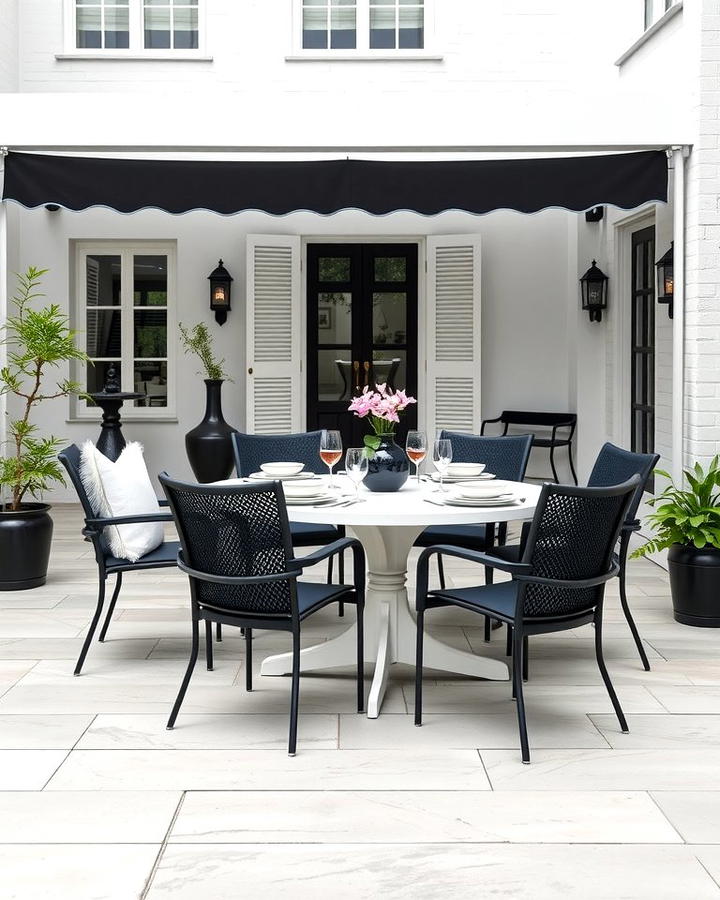 Black and White Outdoor Dining