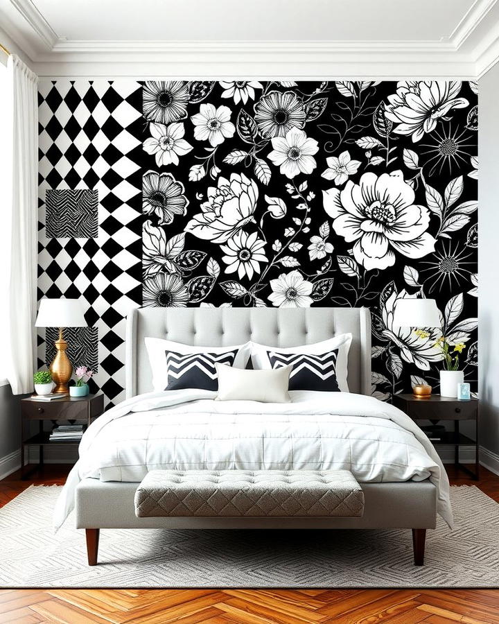 Black and White Patterned Wallpaper