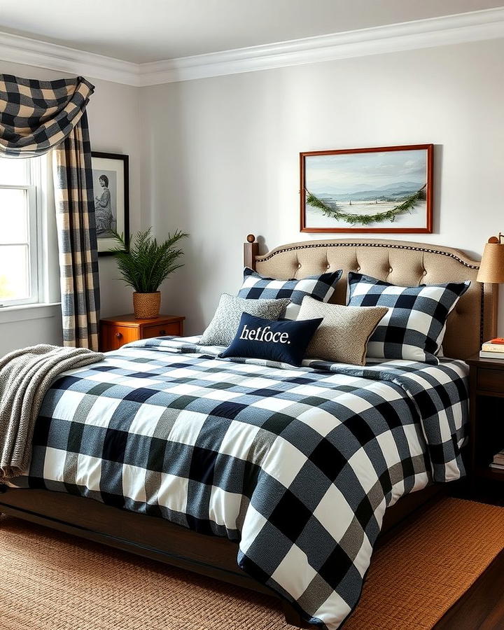 Black and White Plaid Bedding