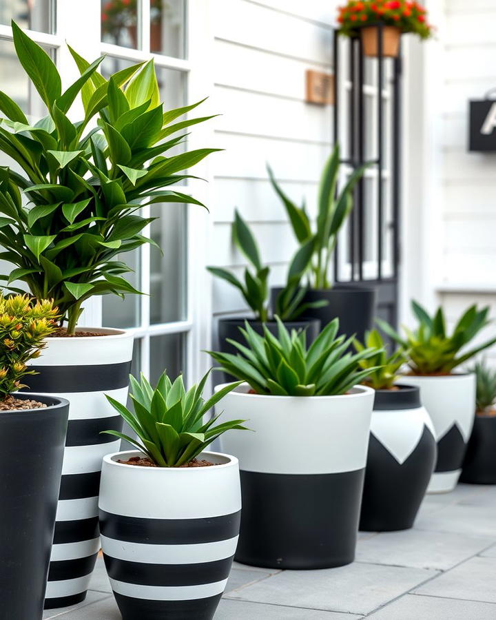 Black and White Planters