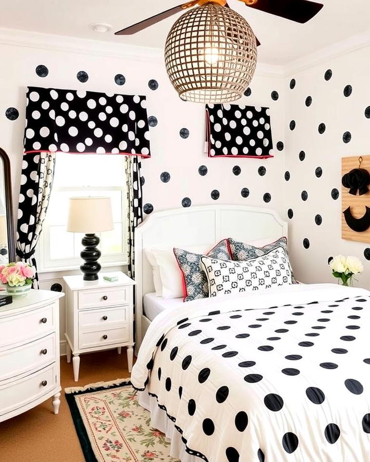 Black and White Polka Dot Accents