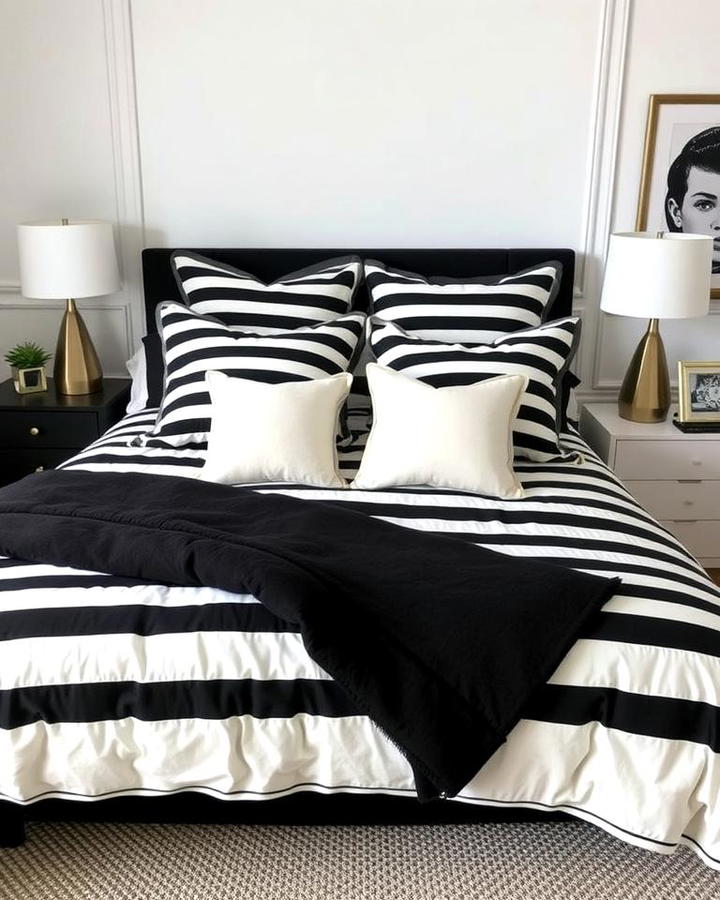 Black and White Striped Bedding