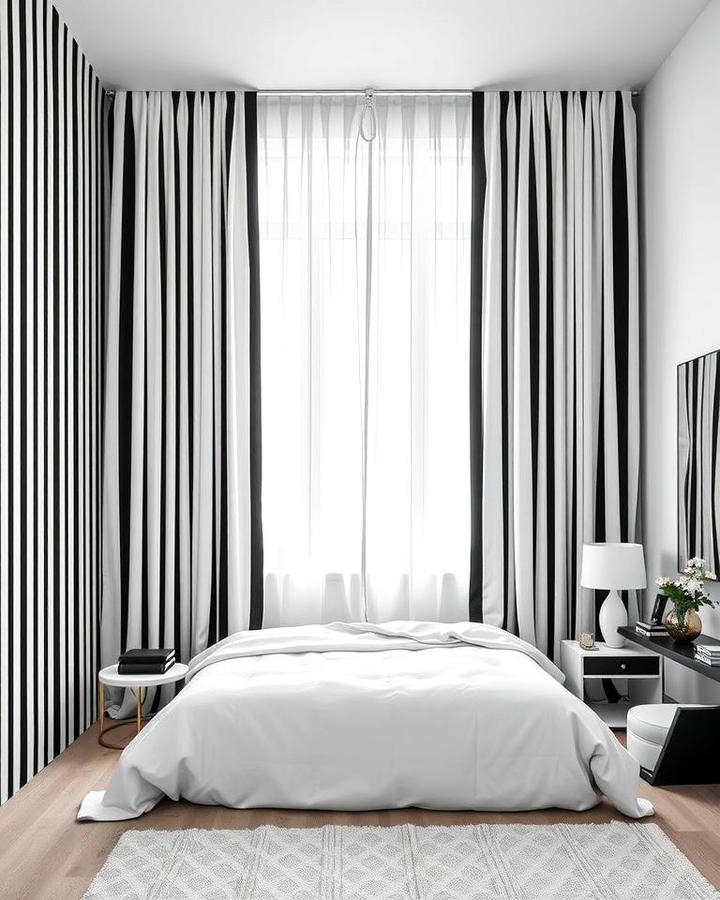 Black and White Striped Curtains